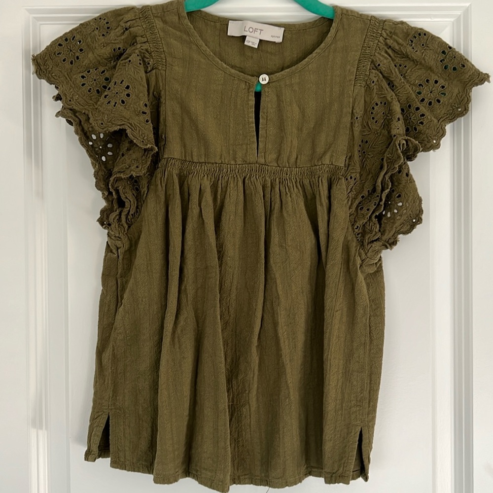 Ann Taylor Loft green blouse